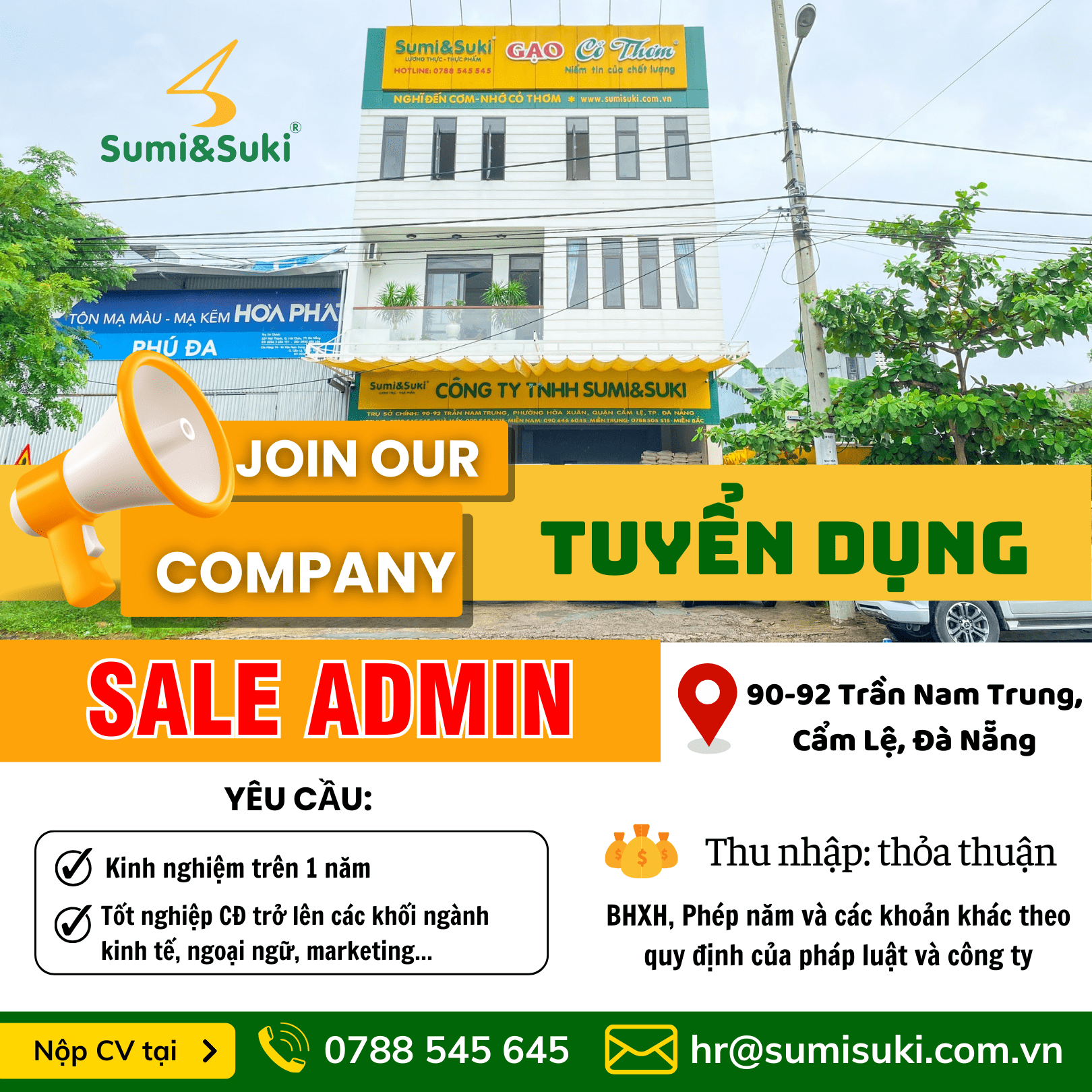 THÁNG 11/2023 TUYỂN DỤNG SALE ADMIN TẠI ĐÀ NẴNG